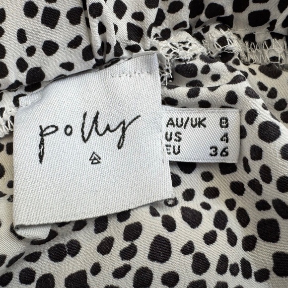 Polly Womens White Polka Dot Ruffle Rasmus Mini Skirt US 4 EU 36 - Picture 3 of 3